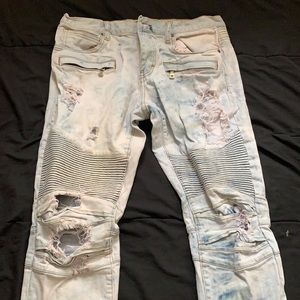 Embellish mens Blue jeans ripped